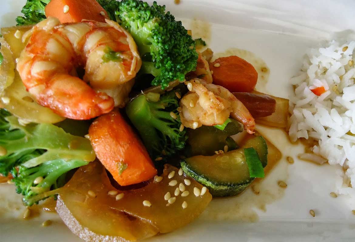 Camarones con Vegetales