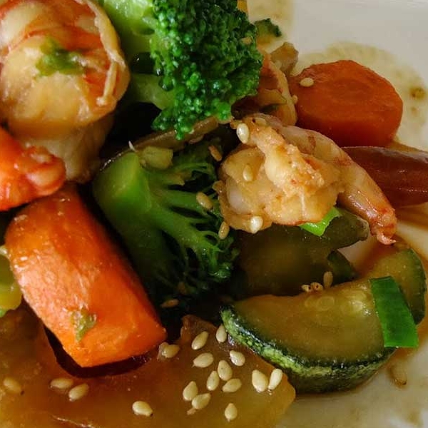 Camarones con Vegetales